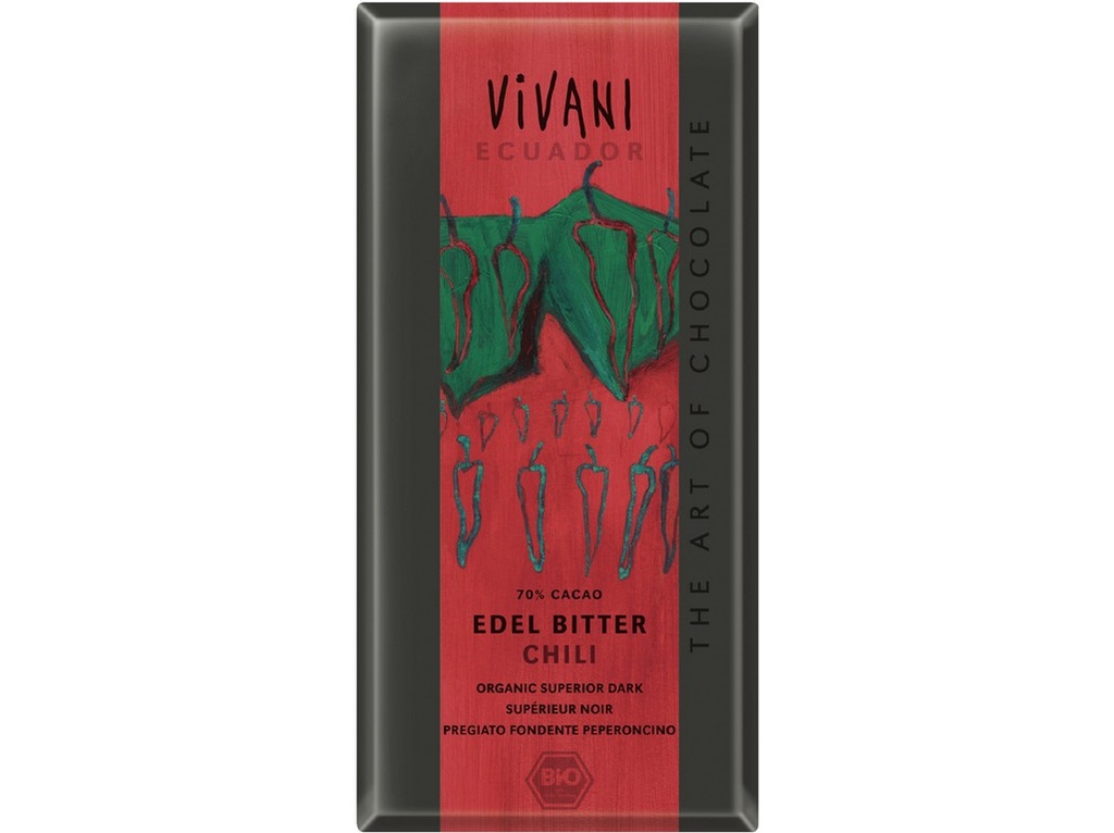 Horká čokoláda s chilli Bio vegan 100g Vivani 100 g VIVANI