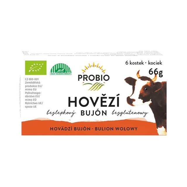 Hovädzie bujónové kocky 6x0,5L, BIO 66 g PROBIO