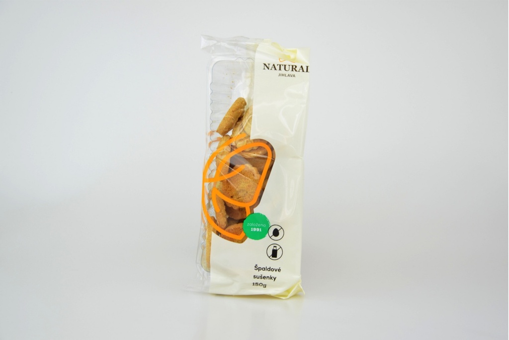 ŠPALDOVÉ SUŠENKY CELOZRNNÉ 150g Natural Jihlava 150 g NATURAL JIHLAVA