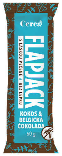 Flapjack belgická čokoláda s mandľami a kokosom, bez lepku 60 g CEREA