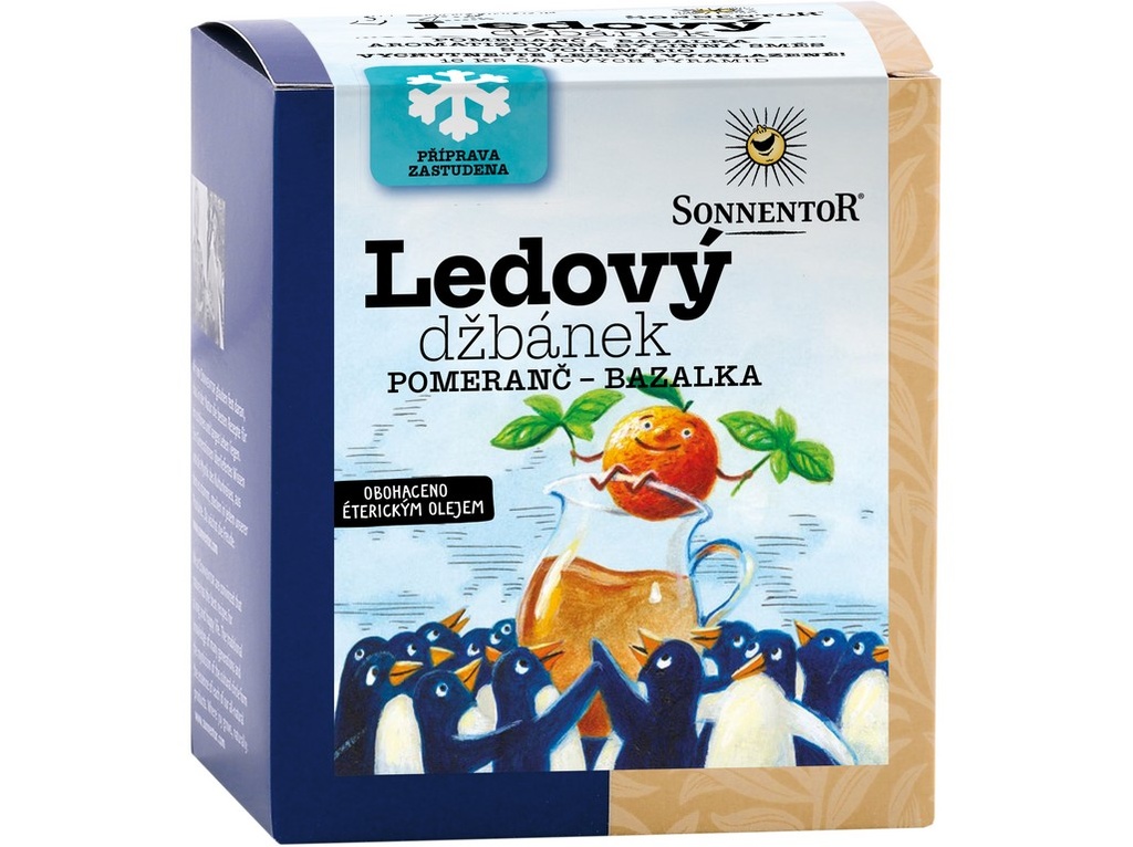 Ľadový džbán pomaranč - bazalka, ochutená bylinkový čaj s ovocím BIO 40 g SONNENTOR