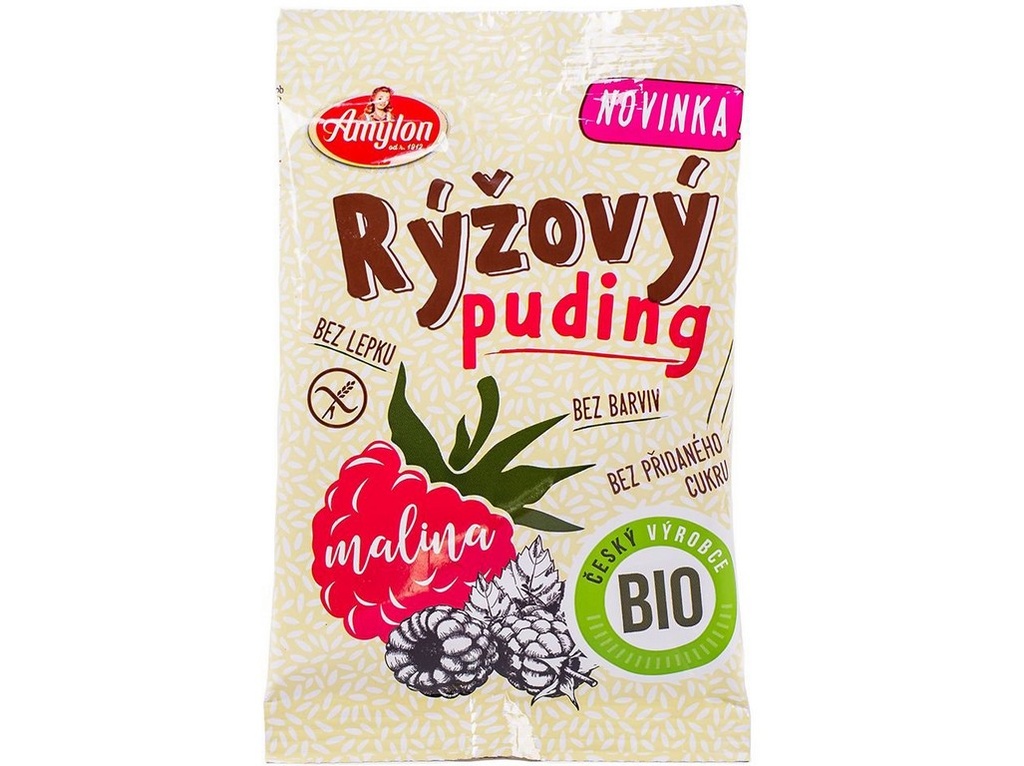 Bio ryžový puding malinový - bez lepku 40 g AMYLON