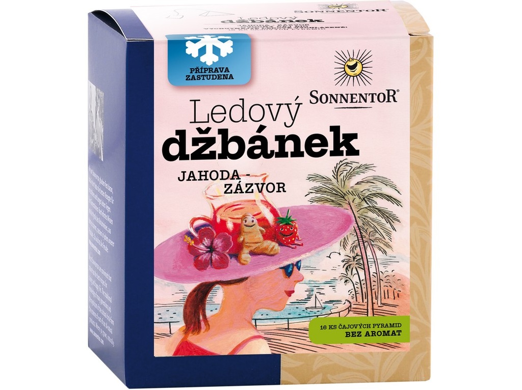 Ľadový džbán Jahoda-zázvor ovocný čaj BIO 45 g SONNENTOR