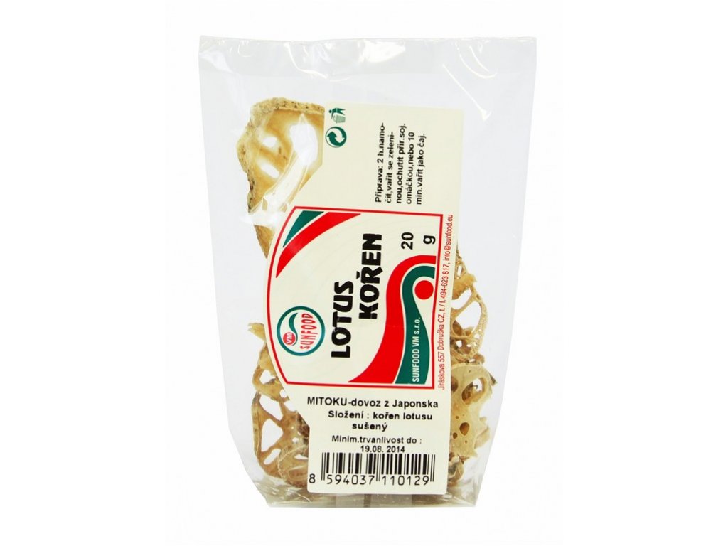 Lotosový koreň sušený 20 g SUNFOOD