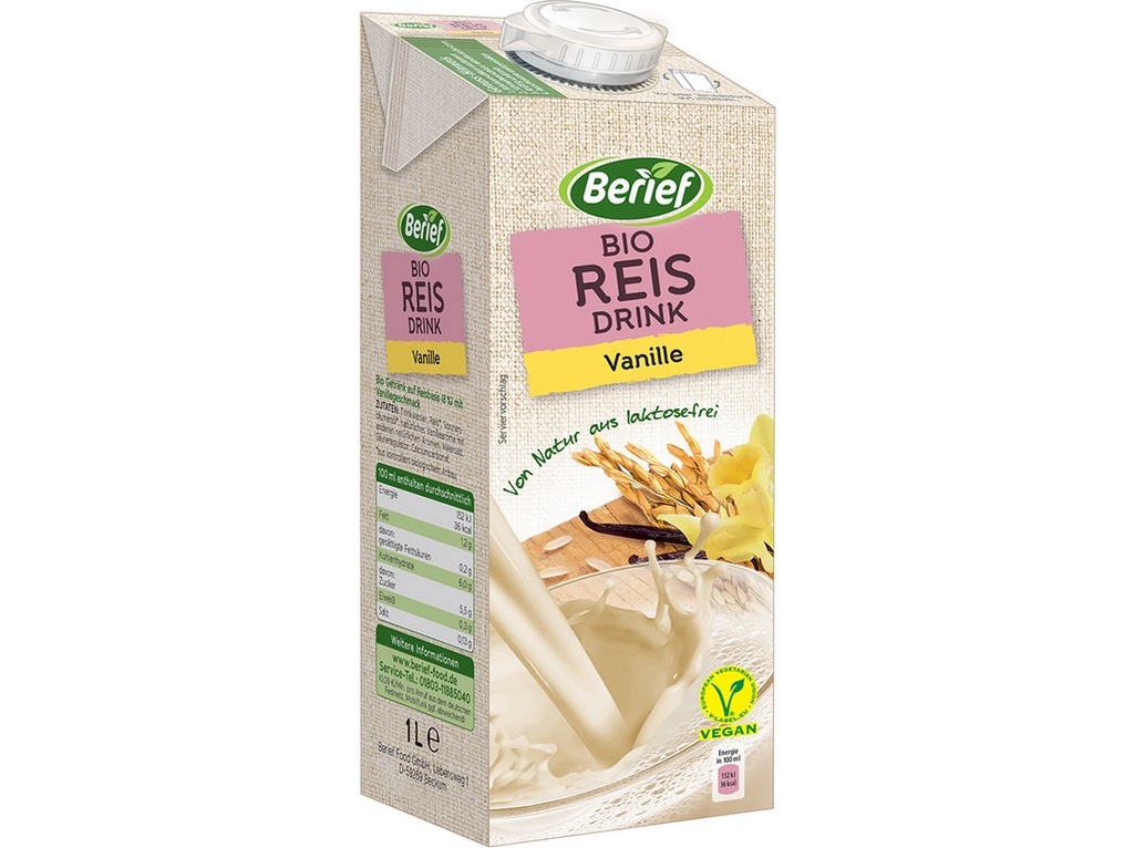 Ryžový nápoj BIO Vanilka BERIEF 1 l BERIEF