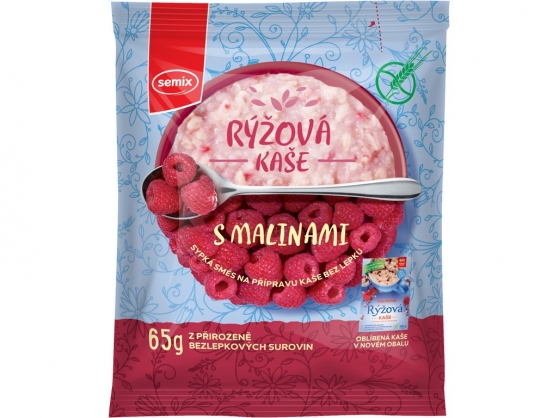 Ryžová kaša malinová 65 g SEMIX