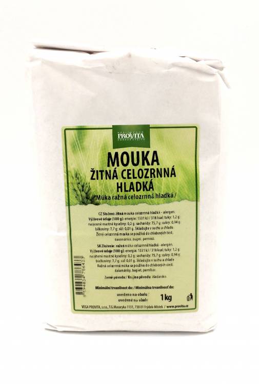 Ražná múka celozrnná hladká 1kg, PROVITA 1 kg PROVITA