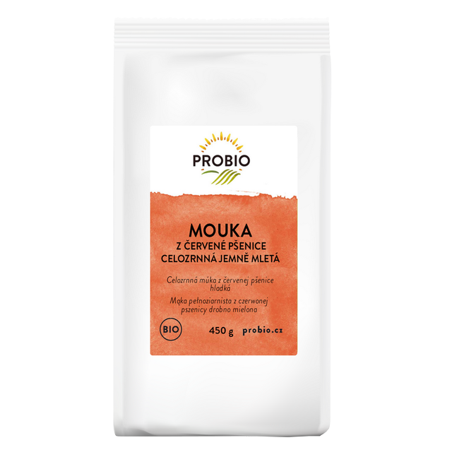 Múka z červenej pšenice celozrnná jemne mletá BIO 450 g PROBIO