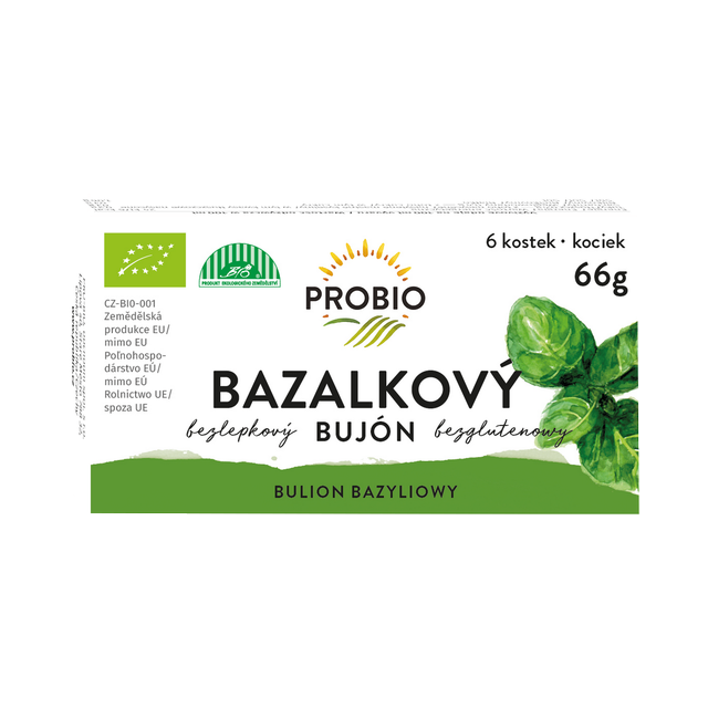 Bujón bazalkový - koctky BIO 6 x 0,5 l 66 g PROBIO