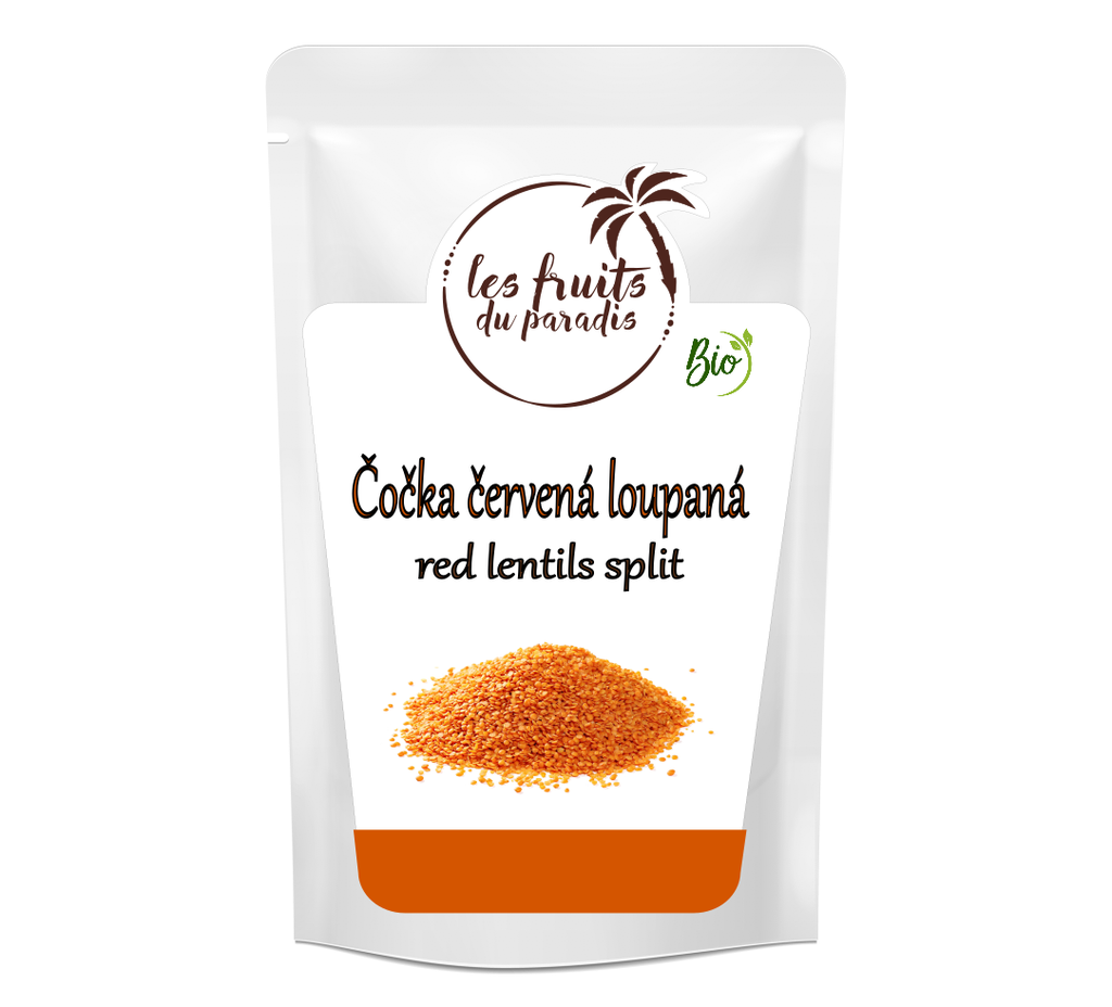 Červená šošovica polovičky BIO 500 g LES FRUITS DU PARADIS