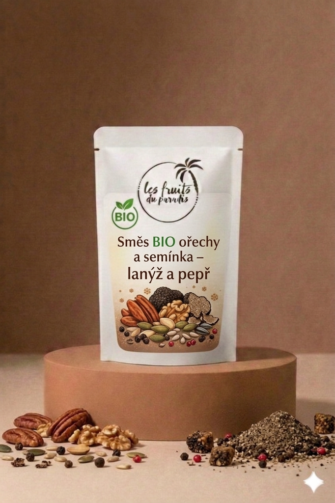 Zmes orechov a semien BIO - lanýž a korenie 300 g LES FRUITS DU PARADIS