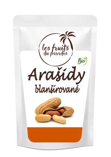 [356-1] Blanšírované arašidy RAW BIO 500 g LES FRUITS DU PARADIS
