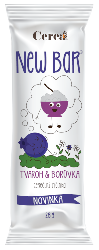 [C006] New Bar tvaroh, čučoriedka 33 g CEREA