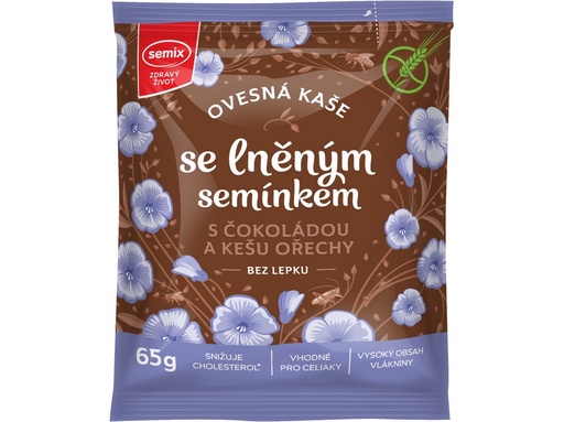 [SEM12115] Kaša s čokoládou, kešu orieškami a ľanovým semienkom 65g , Semix 65 g SEMIX