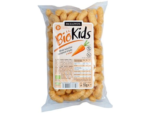[NJ5637] Bio Křupky kukuřičné mrkvové 55g, MCLLOYD´S 55 g