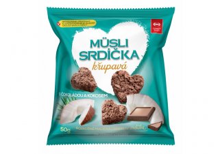 [SEM11542] Musli srdiečka chrumkavé s čokoládou a kokosom 50g , Semix 50 g SEMIX