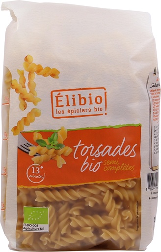 [B97606] Špirály polocelozrnné zrno BIO 500 g ELIBIO