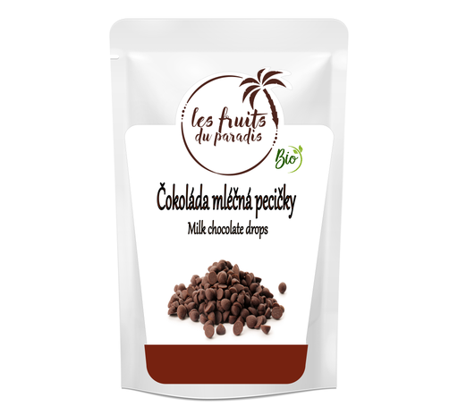 [00134-1] Mliečna čokoláda BIO - kvapky 10 mm 200 g LES FRUITS DU PARADIS