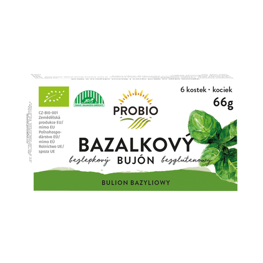[PRO910115] Bujón bazalkový - koctky BIO 6 x 0,5 l 66 g PROBIO