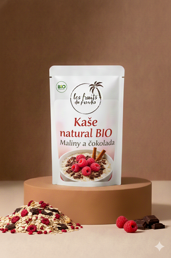[00661-1] Kaša prírodná BIO Maliny a horká čokoláda 250 g LES FRUITS DU PARADIS