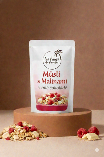 [00713-1] Müsli s malinami v bielej čokoláde 300 g LES FRUITS DU PARADIS
