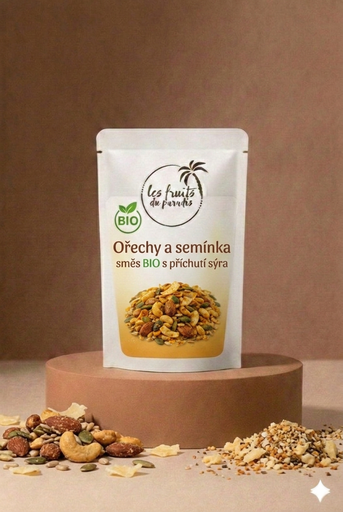[00828-1] Zmes orechov a semien BIO s príchuťou syra 300 g LES FRUITS DU PARADIS